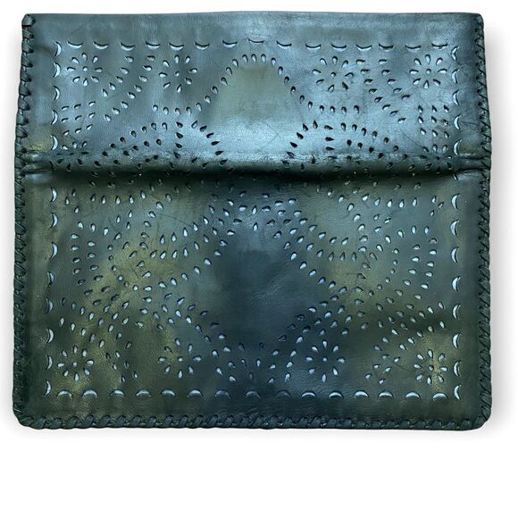 SENSEA Leather Boho Cutout Lined Slim Clutch In‎ Black - Picture 4 of 7